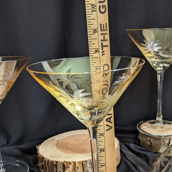 Set of 6 Etched Palm Tree Martini Glasses - Picture 14 of 14